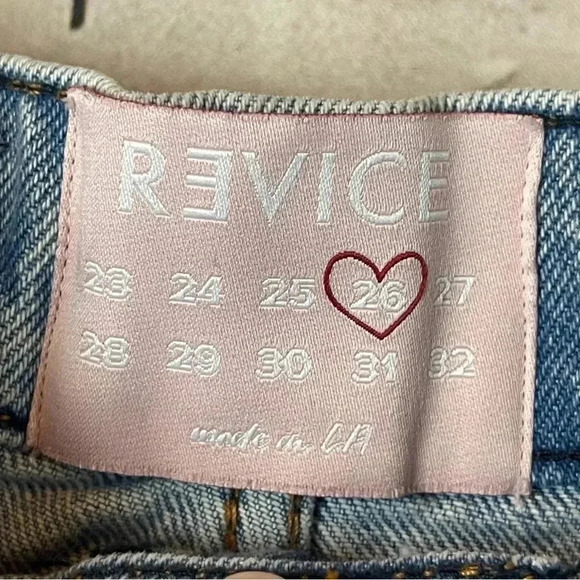 REVICE OC Cutoffs / 4Ever Shorts Size 26 Frayed Grid Detail High Waisted Cotton - Picture 3 of 12